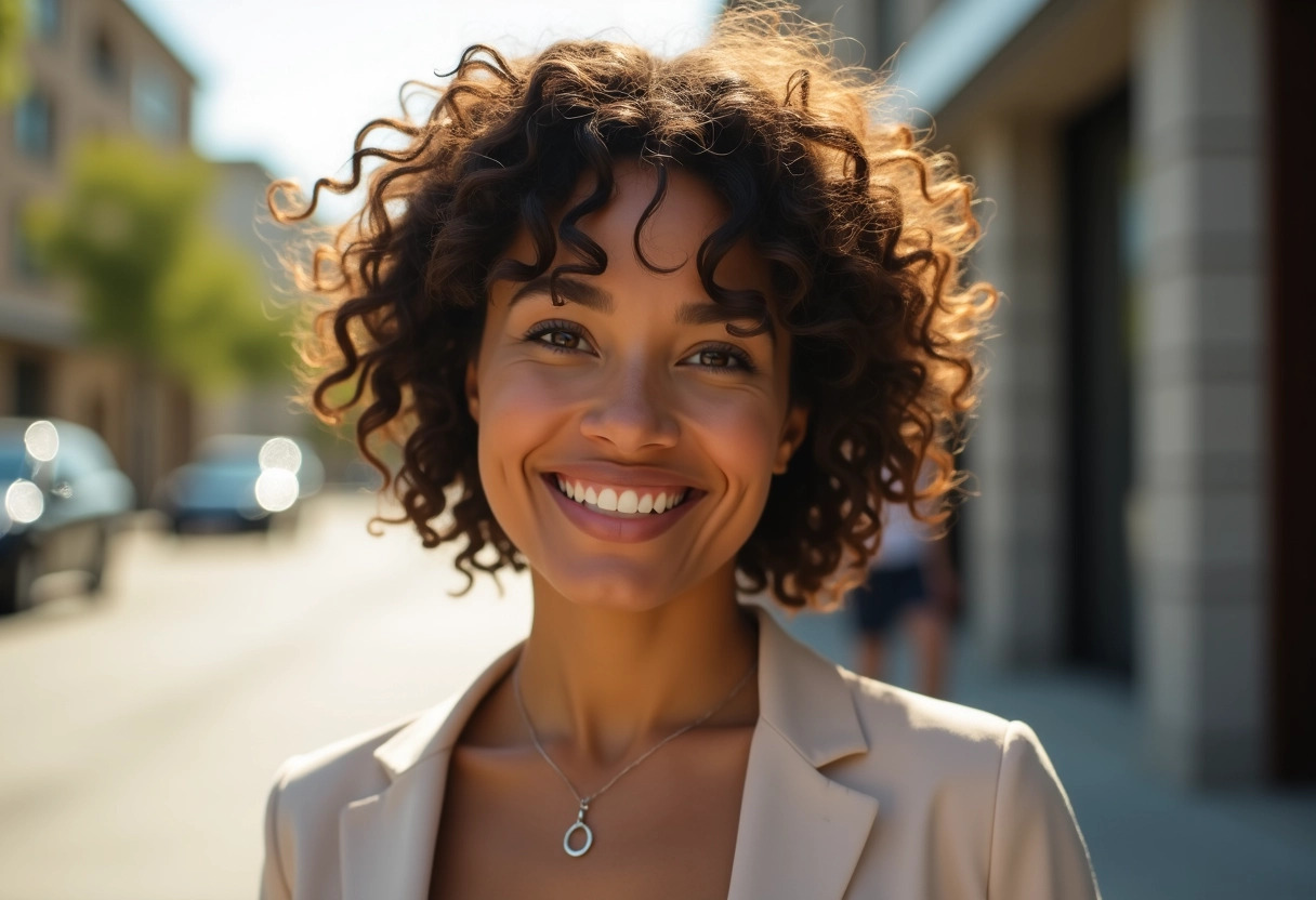 cheveux épais et frisés coupe courte