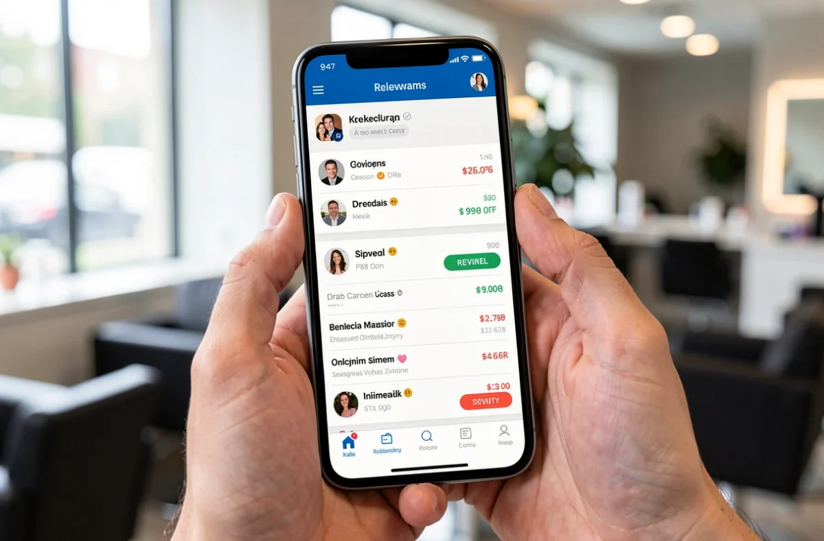 Consultation d'avis et de tarifs d'un institut sur un téléphone