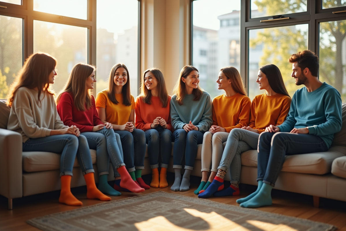 chaussettes colorées
