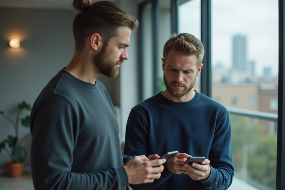 Homme consultant un email de récupération d'identifiants pour la vente au personnel L'Oréal sur smartphone